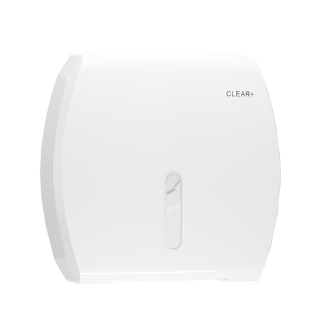Clear+ Jumbo toilet paper dispenser white