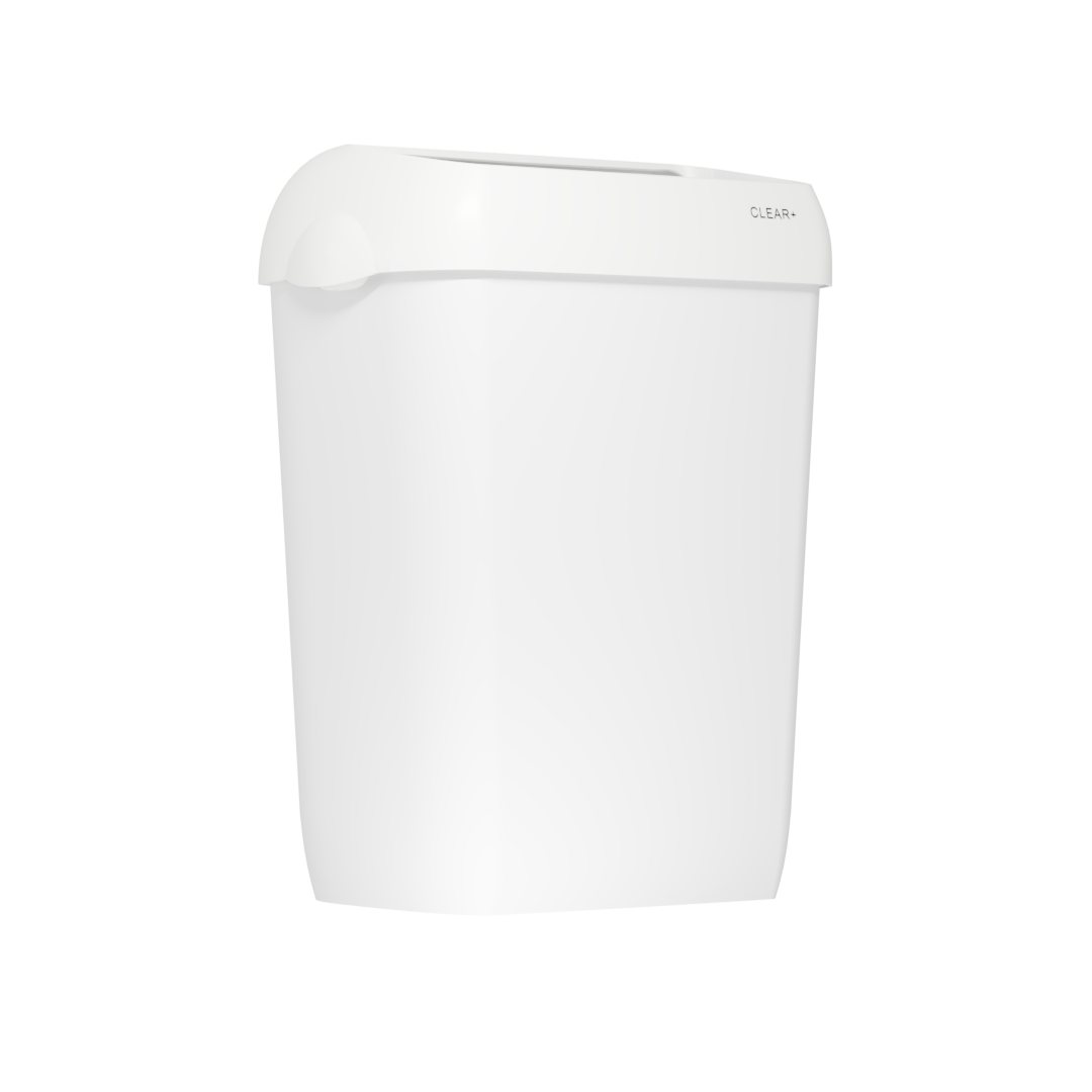 Clear+ waste bin 23l white