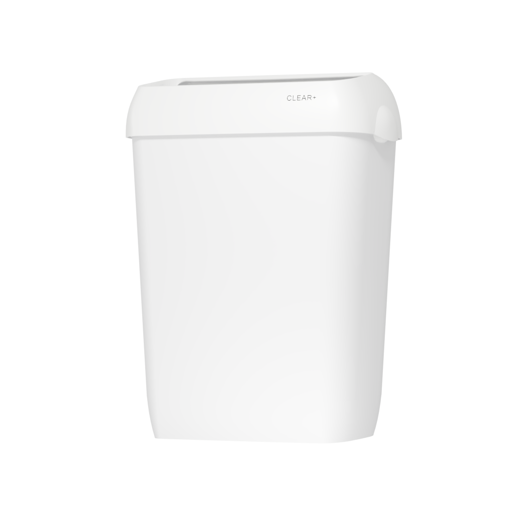 Clear+ waste bin 23l white