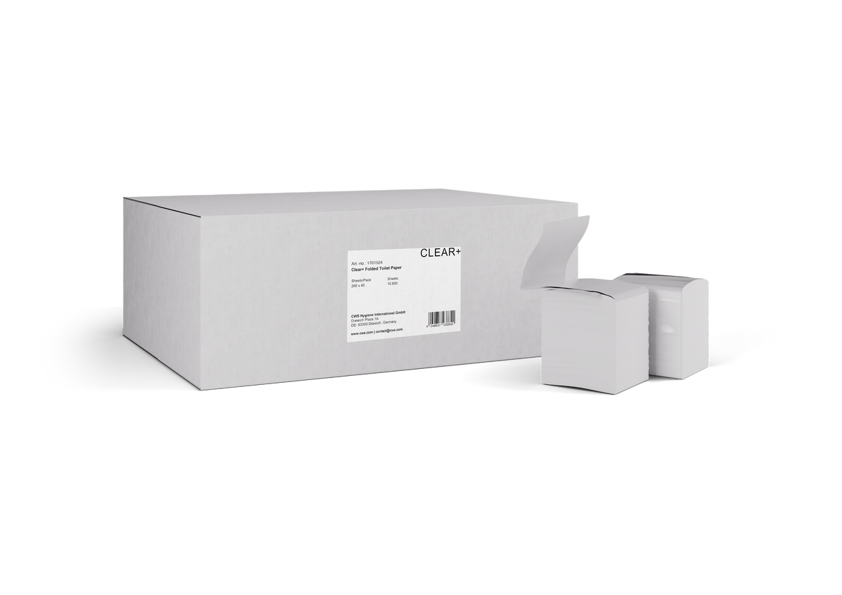 Clear+ Toilettenpapier Einzelblätter V-Falz