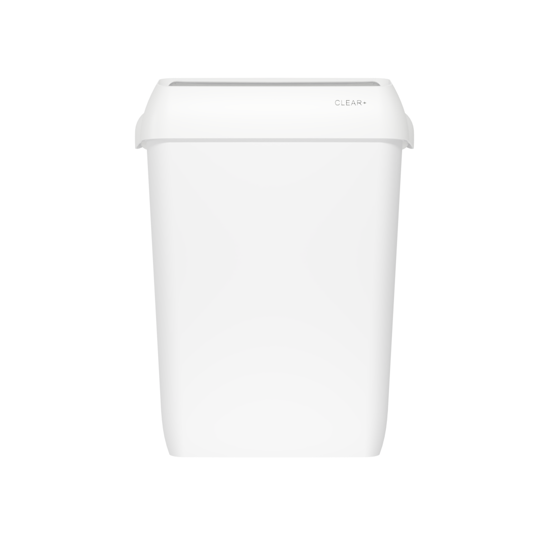 Clear+ waste bin 23l white