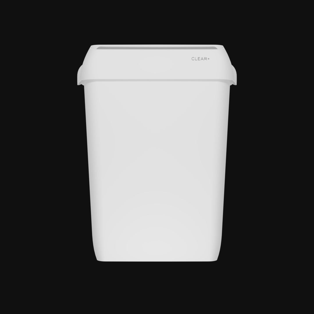 Clear+ waste bin 23l white